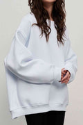 Oversize Round Neck Dropped Shoulder Sweatshirt - Hovatok