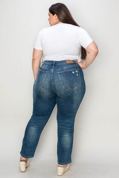 Judy Blue Full Size Tummy Control High Waist Slim Jeans - Hovatok