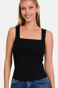 Zenana Square Neck Cropped Tank - Hovatok