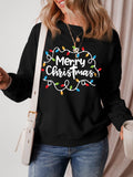 MERRY CHRISTMAS Dropped Shoulder Long Sleeve Sweatshirt - Hovatok