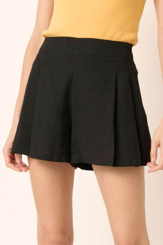 Mittoshop Side Invisible Zipper Pleated Shorts - Hovatok