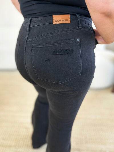 Judy Blue Full Size High Waist Distressed Flare Jeans - Hovatok