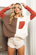 BiBi Color Block Brushed Checker Top - Hovatok