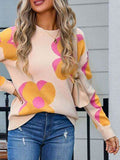Angel Wings Flower Round Neck Long Sleeve Sweater - Hovatok