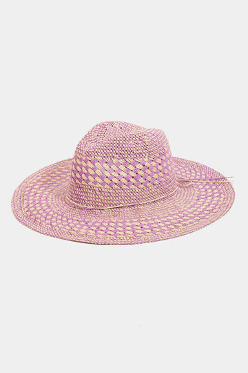 Fame Checkered Straw Weave Sun Hat - Hovatok