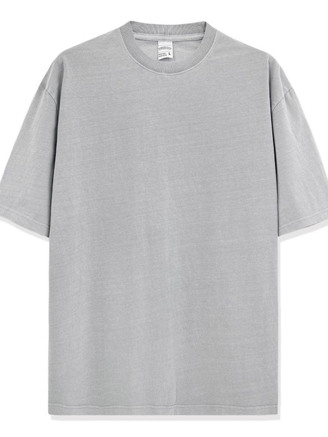 Men's Full Size Round Neck Washed T-Shirt Plus Size - Hovatok
