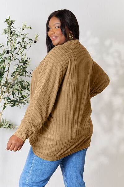 Basic Bae Full Size Ribbed Cocoon Cardigan - Hovatok