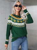 Angel Wings Geometric Round Neck Long Sleeve Sweater - Hovatok