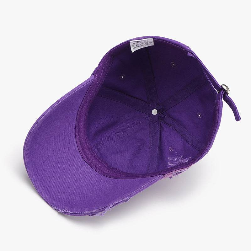 Distressed Adjustable Cotton Baseball Cap - Hovatok