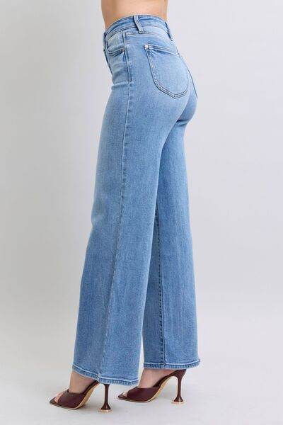 Judy Blue Full Size Wide Leg Jeans with Pockets - Hovatok