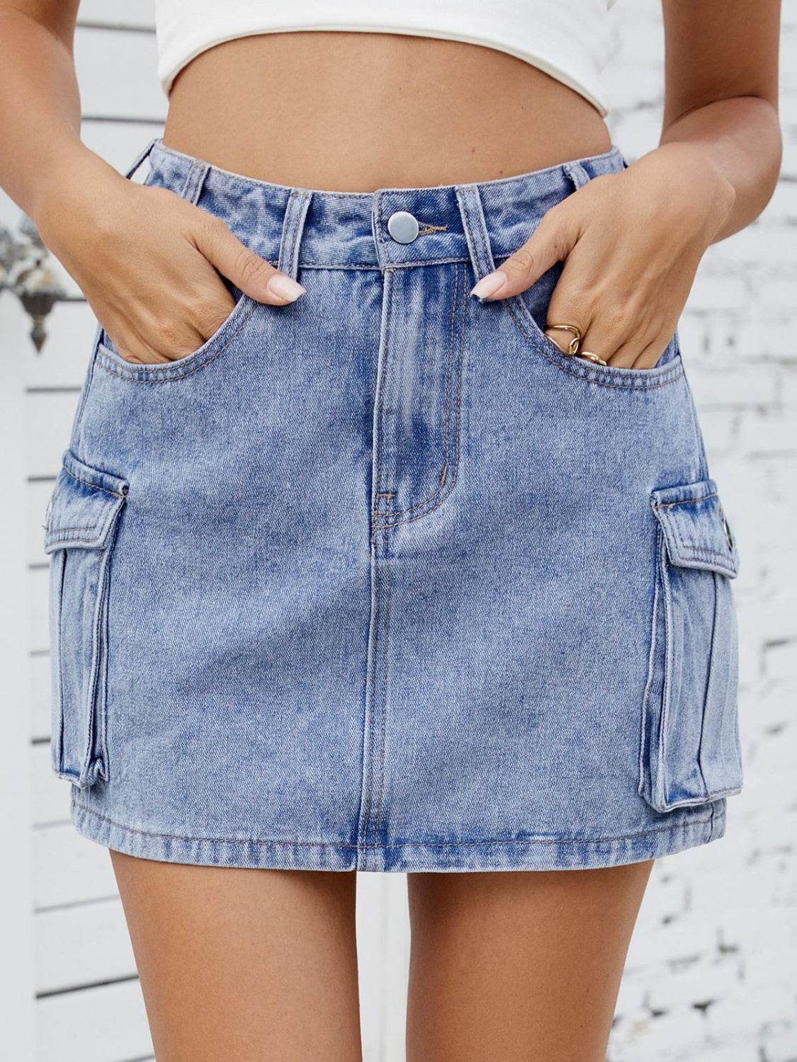 Cargo Denim Skirt - Hovatok