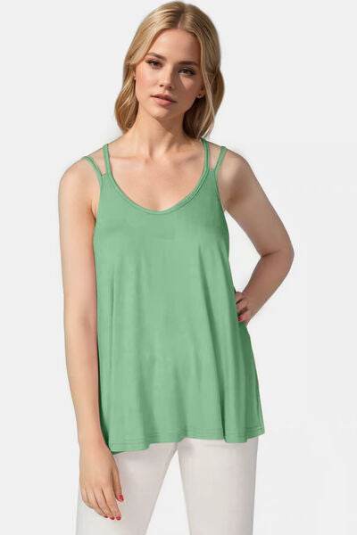 Basic Bae Bamboo Scoop Neck Double Spaghetti Straps Cami - Hovatok