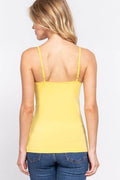 ACTIVE BASIC Adjustable Spaghetti Strap Round Neck Cami - Hovatok