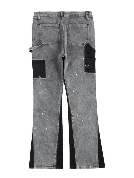 Men's Contrast Washed Bootcut Jeans - Hovatok
