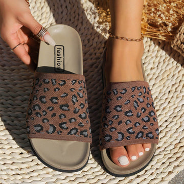 Leopard Open Toe Sandals - Hovatok