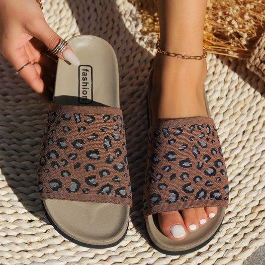 Leopard Open Toe Sandals - Hovatok