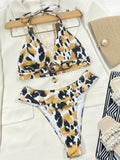 Animal Print Halter Neck Bikini Set - Hovatok