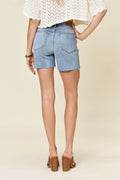 Judy Blue Full Size High Waist Raw Hem Denim Shorts - Hovatok