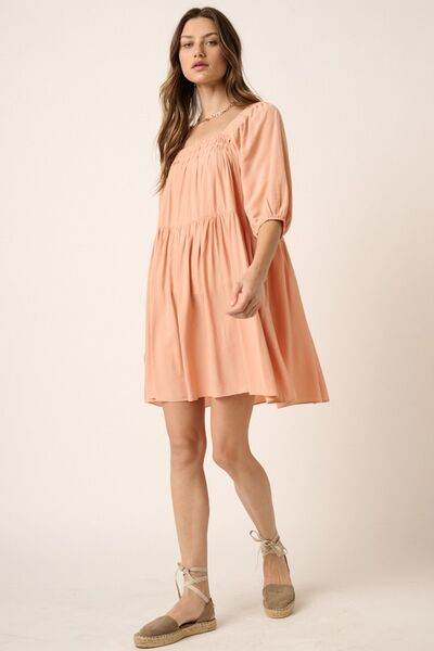Mittoshop Pintuck Detail Tie Back Mini Dress - Hovatok