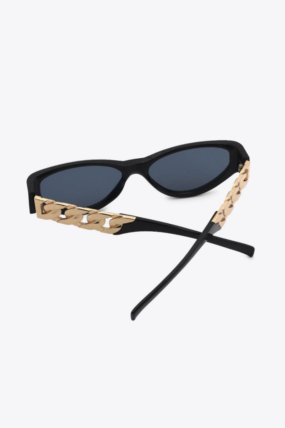 Chain Detail Temple Cat Eye Sunglasses - Hovatok