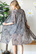 Heimish Full Size Leopard Open Front Cardigan Plus Size - Hovatok