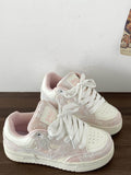 Lace Up Round Toe Platform Sneakers - Hovatok