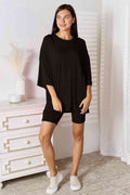 Basic Bae Full Size Soft Rayon Three-Quarter Sleeve Top and Shorts Set - Hovatok