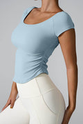 Round Neck Short Sleeve Active T-Shirt - Hovatok