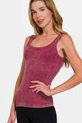 Zenana Ribbed Scoop Neck Tank - Hovatok