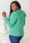 Double Take Ruffle Shoulder Long Sleeve T-Shirt - Hovatok