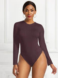Round Neck Long Sleeve Bodysuit - Hovatok