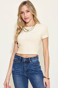 Basic Bae Full Size Ribbed Round Neck Short Sleeve T-Shirt - Hovatok