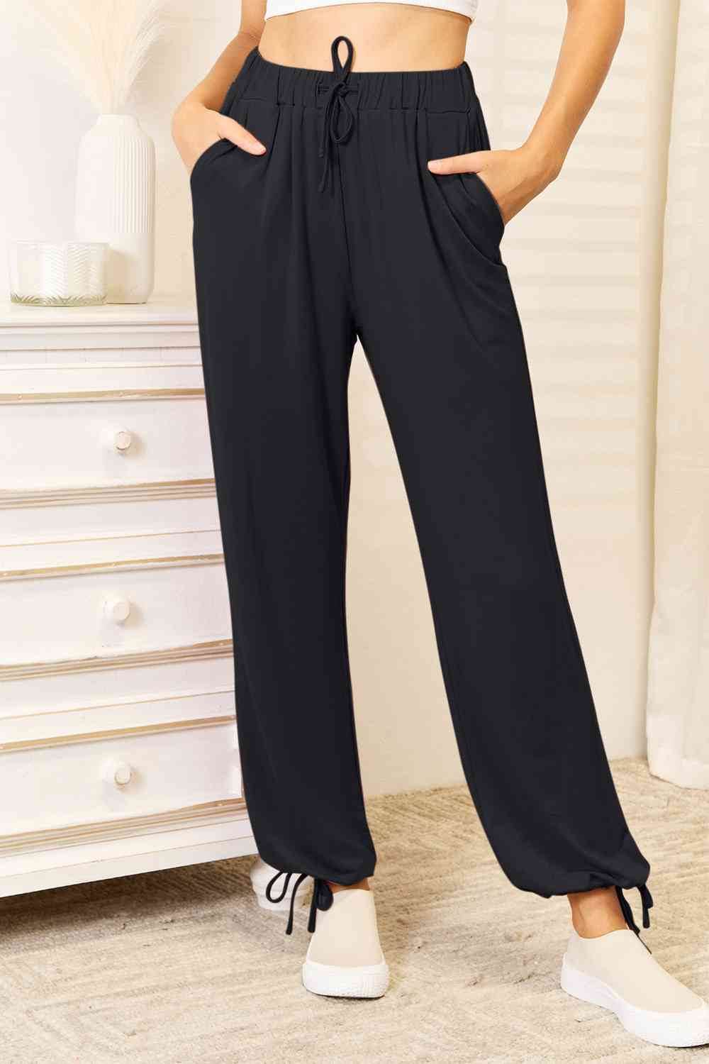 Basic Bae Full Size Soft Rayon Drawstring Waist Pants with Pockets - Hovatok