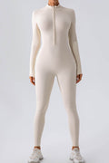 Half Zip Mock Neck Active Jumpsuit - Hovatok