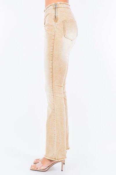 American Bazi V-Cut Ruched Flare Pants - Hovatok