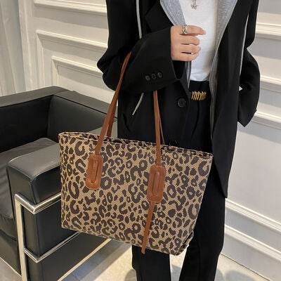 PU Leather Leopard Tote Bag - Hovatok