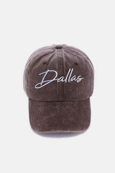 Zenana Washed DALLAS Embroidered Baseball Cap - Hovatok