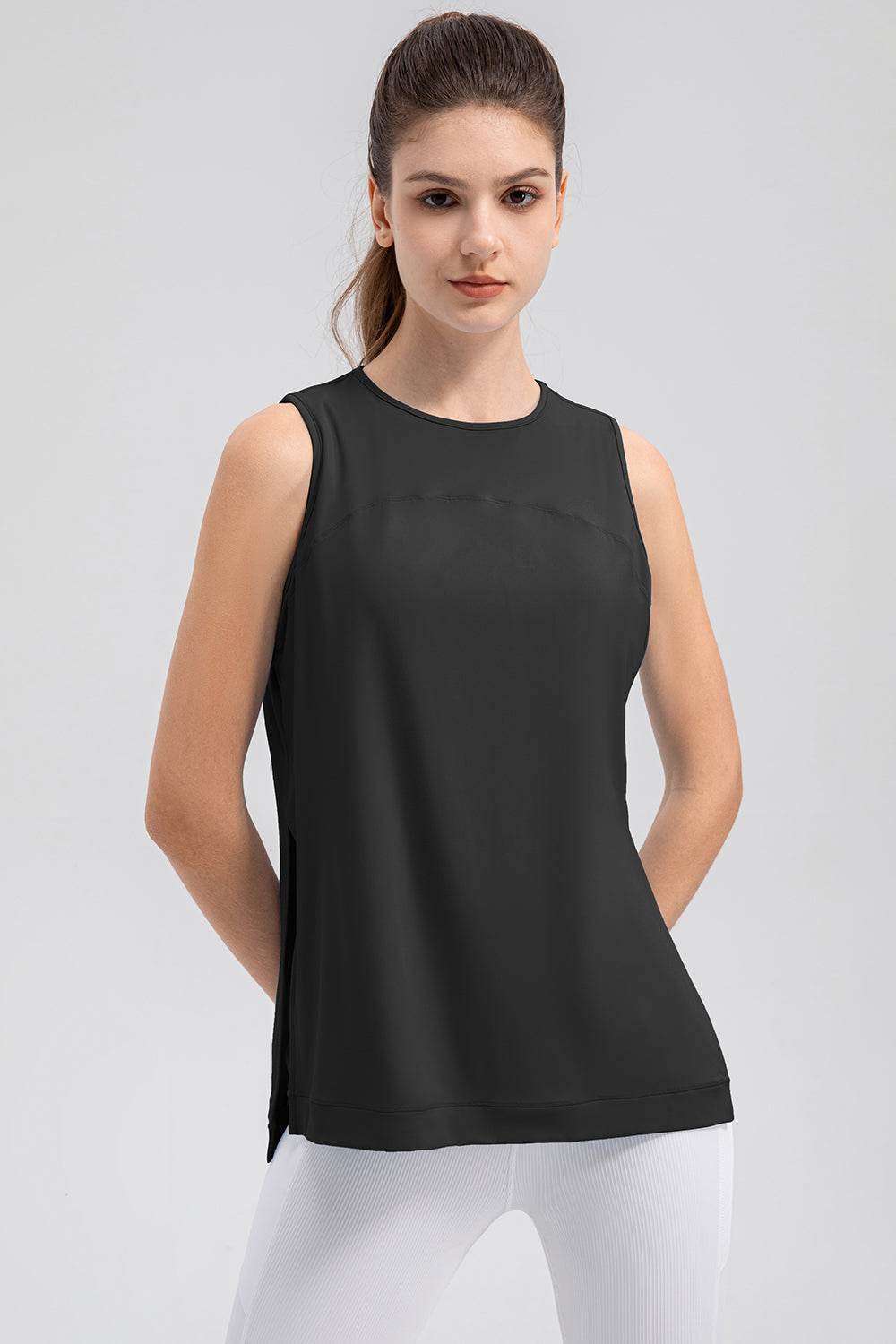 Slit Round Neck Tank - Hovatok