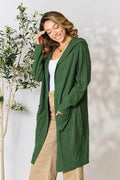 Basic Bae Full Size Hooded Sweater Cardigan - Hovatok