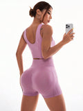 Scoop Neck Wide Strap Top and Shorts Active Set - Hovatok