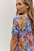Be Stage Full Size Printed Dolman Flowy Top - Hovatok