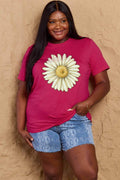 Simply Love Full Size FLOWER Graphic Cotton Tee - Hovatok