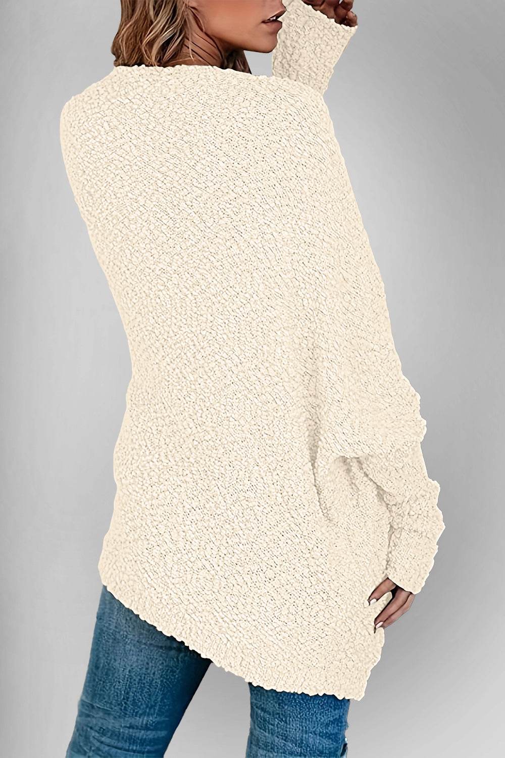 Double Take Pocketed Open Front Long Sleeve Cardigan - Hovatok