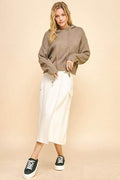 Davi & Dani Drop Shoulder Long Sleeve Hooded Sweater - Hovatok