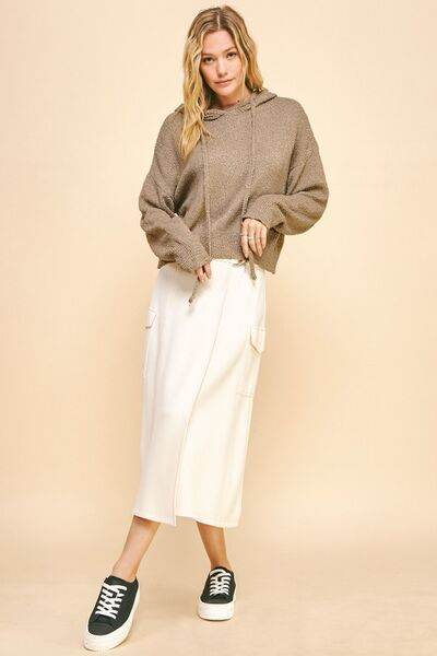 Davi & Dani Drop Shoulder Long Sleeve Hooded Sweater - Hovatok