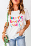 Full Size THANKFUL Round Neck Short Sleeve T-Shirt - Hovatok
