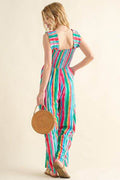 And The Why Full Size Striped Smocked Sleeveless Jumpsuit - Hovatok