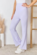 RISEN Full Size High Waist Ultra Soft Knit Flare Pants - Hovatok
