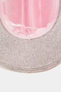 Fame Pave Rhinestone Trim Faux Suede Hat - Hovatok