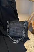Rhinestone Polyester Chain Crossbody Bag - Hovatok
